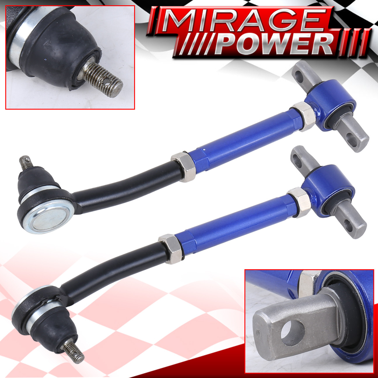 90-97 Honda Accord Cb Cd Rear Adjustable Camber Kit Suspension Arm Link Bar Blue