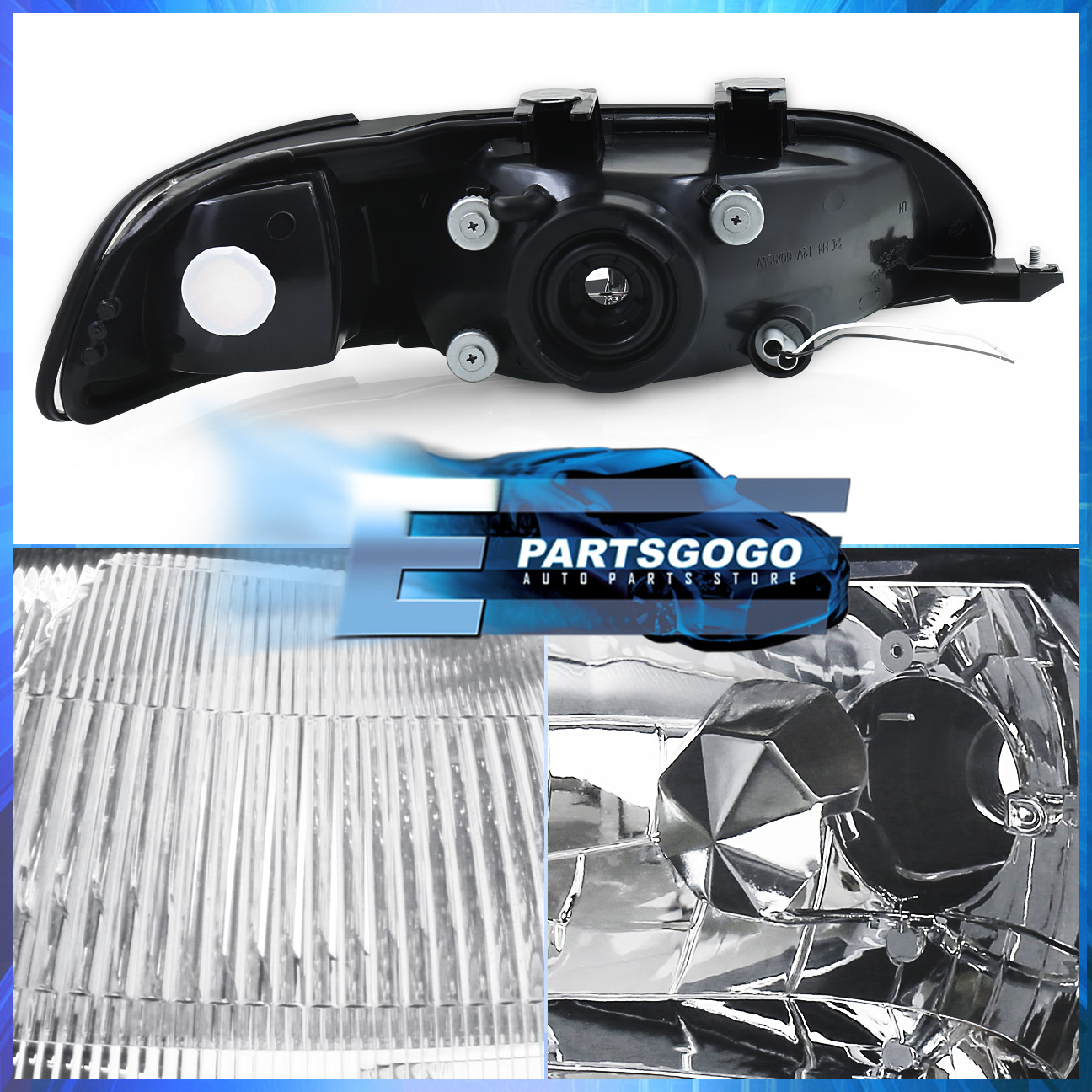 For 92-95 Civic Eg 2Dr Replacement Bolt On 1 Pc Black ... civic h4 headlight wiring 
