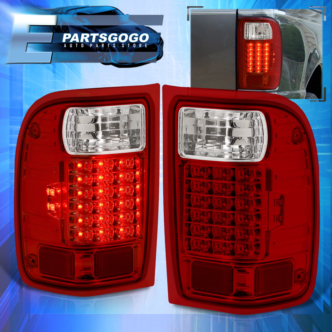 For 0111 Ford Ranger Pickup Rear LED Tail Lights Brake Lamp Left+Right Pair Red eBay