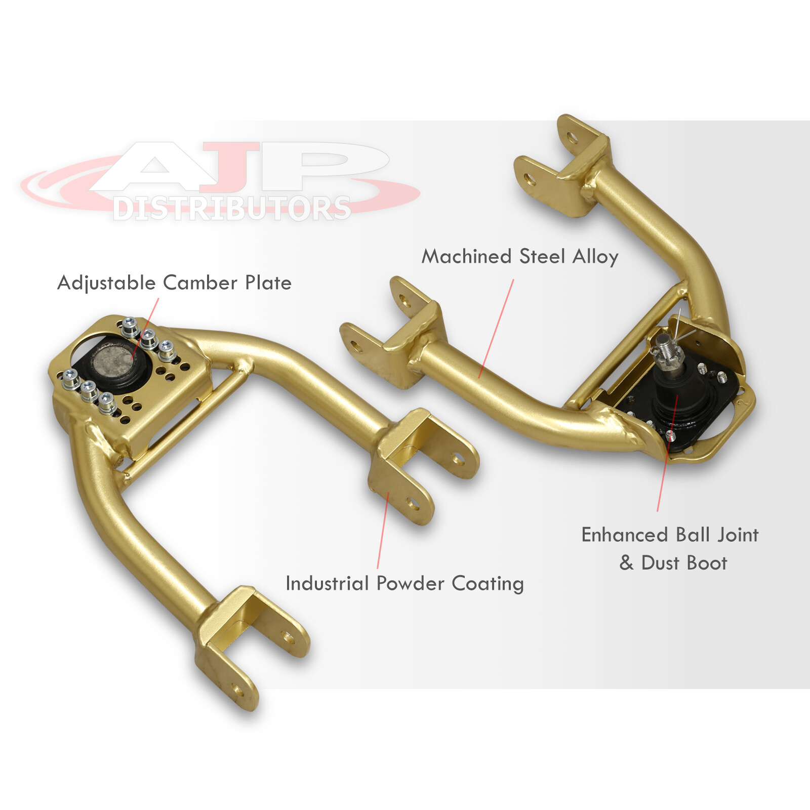 AJP Distributors Black Rear Upper Adjustable Camber Arm Kit 2 Pieces Compatible/Replacement For Civic/Integra AJP Distributors Black Rear Upper Adjustable Camber Arm Kit 2 Pieces Compatible/Replacement For Civic/Integra