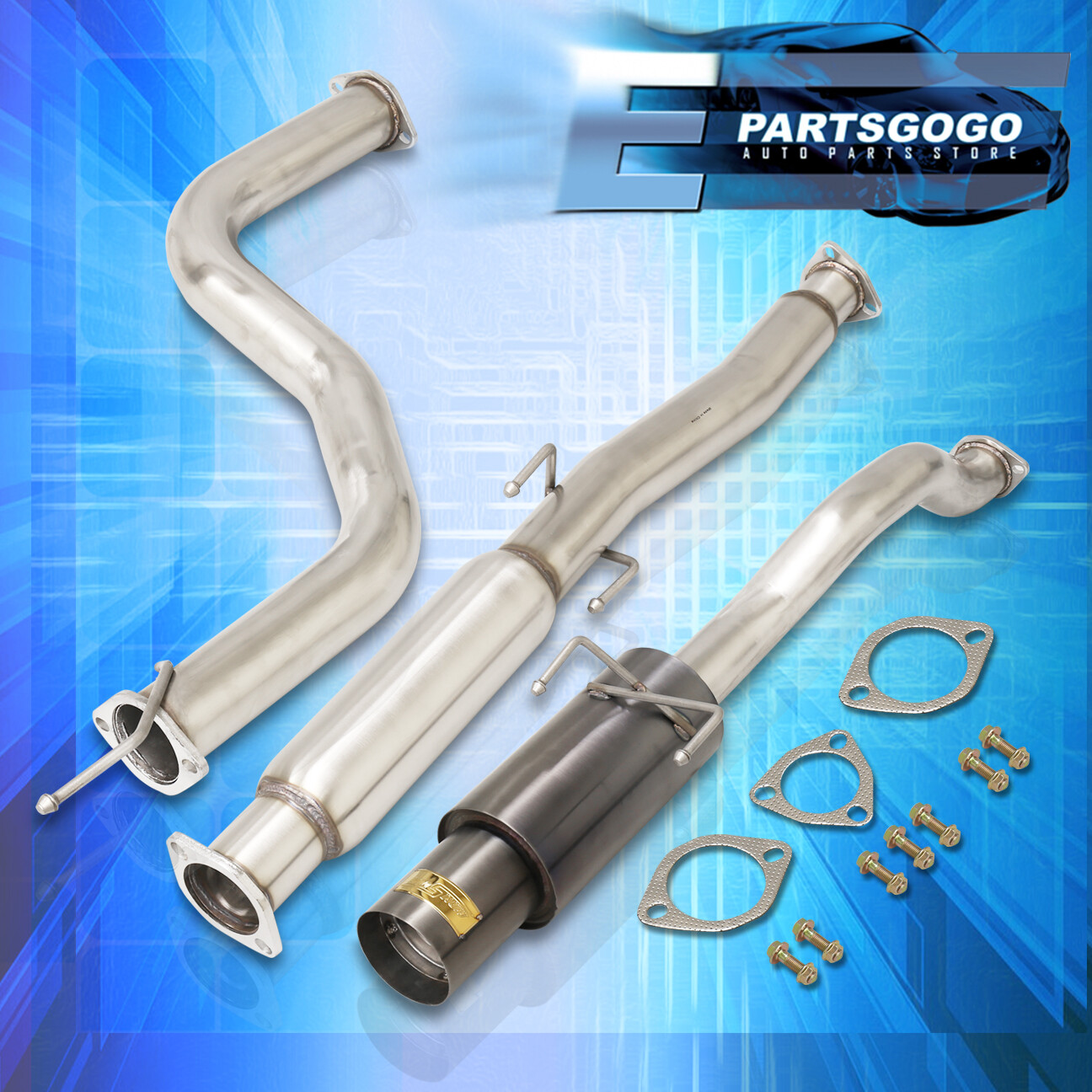 For 9600 Civic Eg Ek 2/4Dr 3" Jdm Gunmetal Hi Power Catback Exhaust