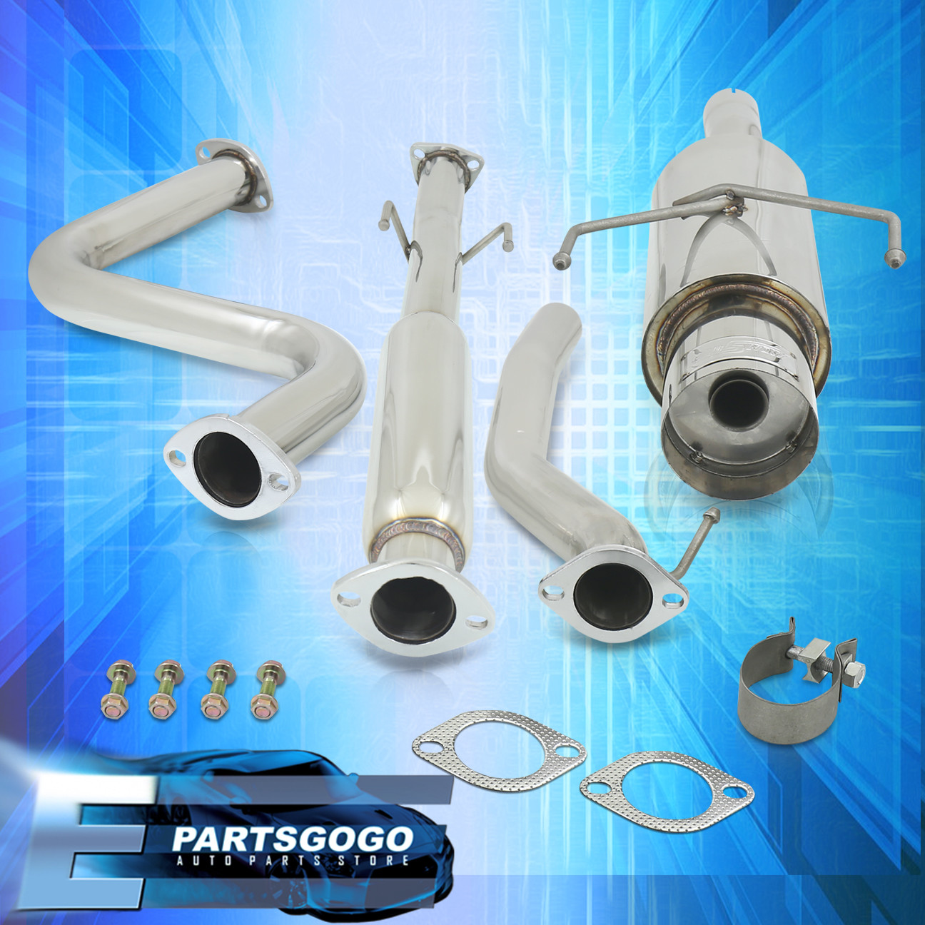 90-93 Honda Accord Cb7 Cb3 Cb1 Jdm Catback Exhaust System Muffler Burnt Tip Kit