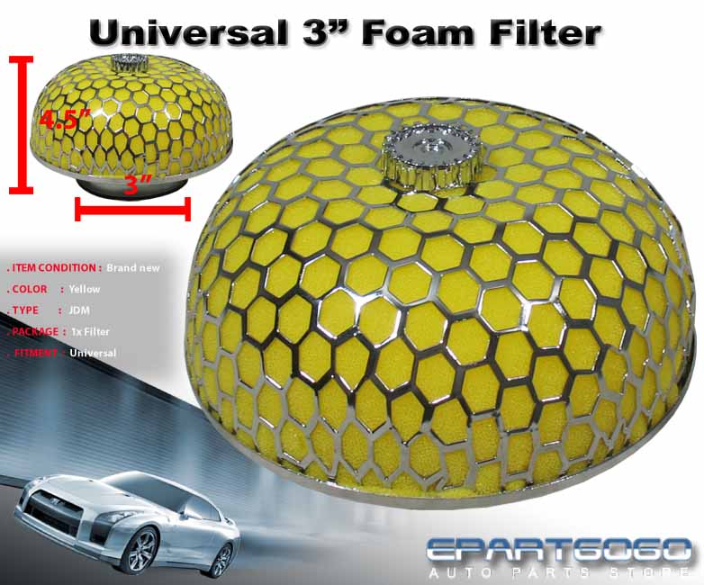 3/" Mushroom Style High Flow Inlet//Intake Air Filter Blue Microfoam For Nissan