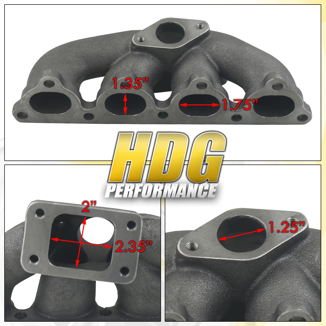 For Honda DSeries T3/T4 Cast Iron Turbo Manifold 38mm Wastegate Keep