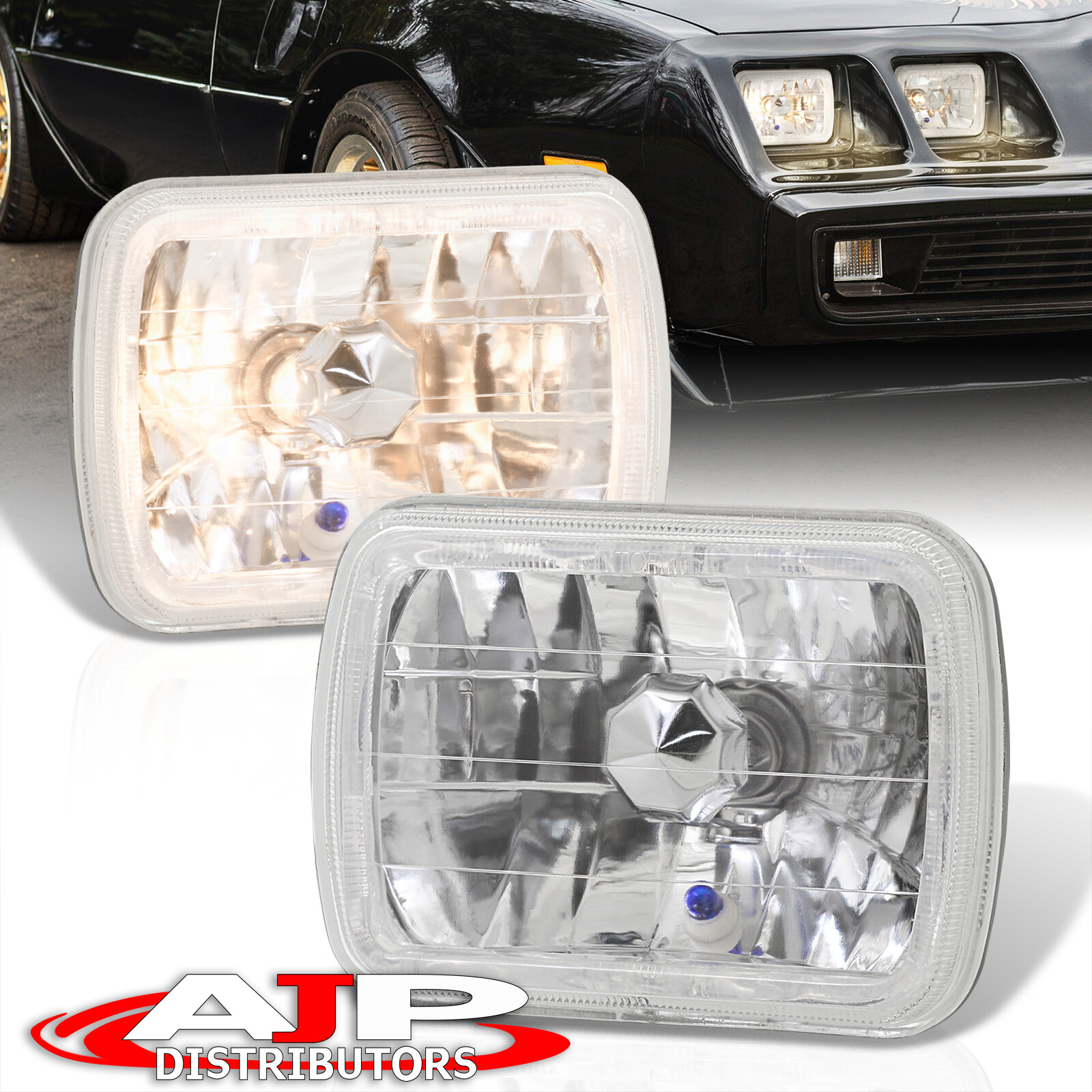 H6052 H6054 H6014 7X6 Halo LED Head Lights Lamps H4 Conversion Pairs